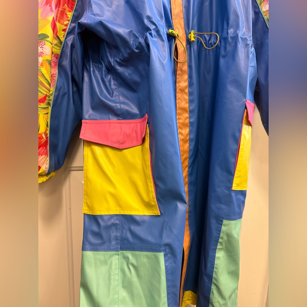 🦜Farm Rio Colorblock Long Raincoat - Picture 12 of 14